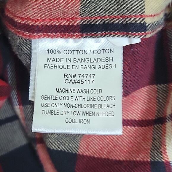 RedHead Red Flannel Button Front Shirt Size Large L - Picture 3 of 5